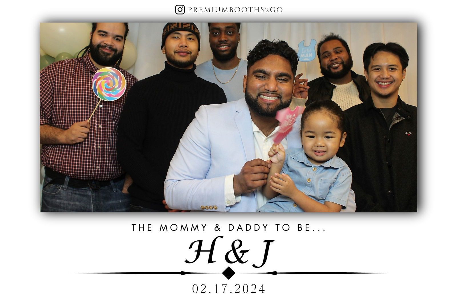 A joyful group celebrating an upcoming wedding with a family photo.