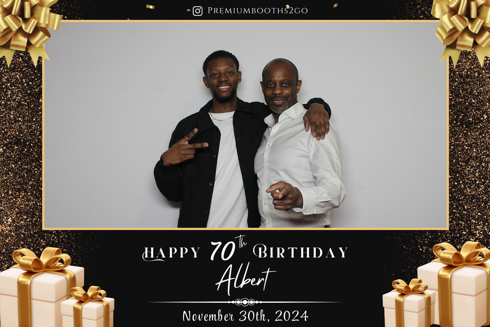 Three generations celebrate a 70th birthday with joy and love.