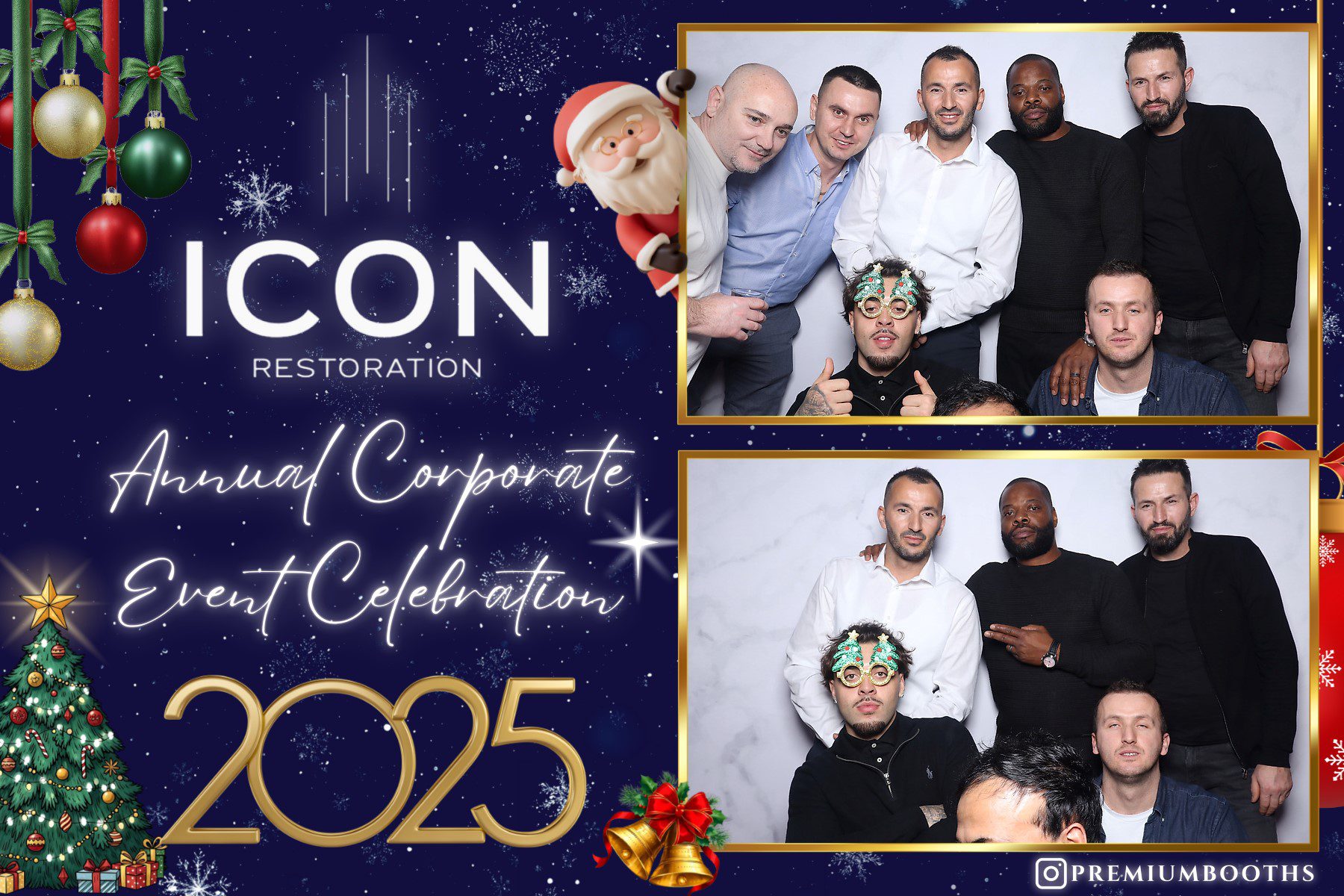 Group photo at a 2025 holiday corporate celebration event.